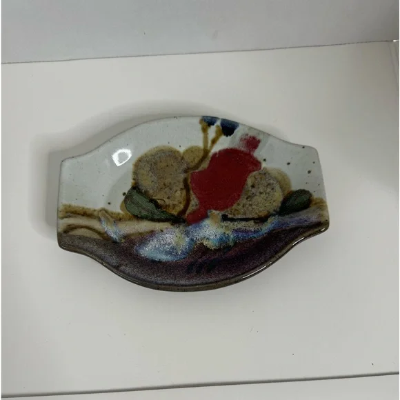Chappelle signed Happy Valley Studio in Georgia. Pottery trinket dish.(2-O) - Picture 2 of 5